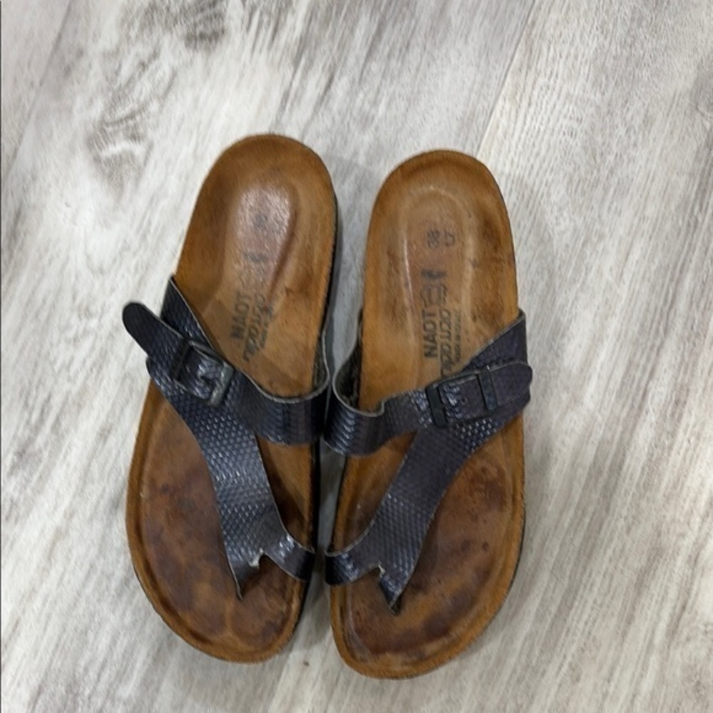 NAOT Black Leather Sandals eu 38 SIZE 7.5